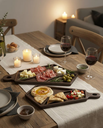 Char Platter (Set of 2) - Brown