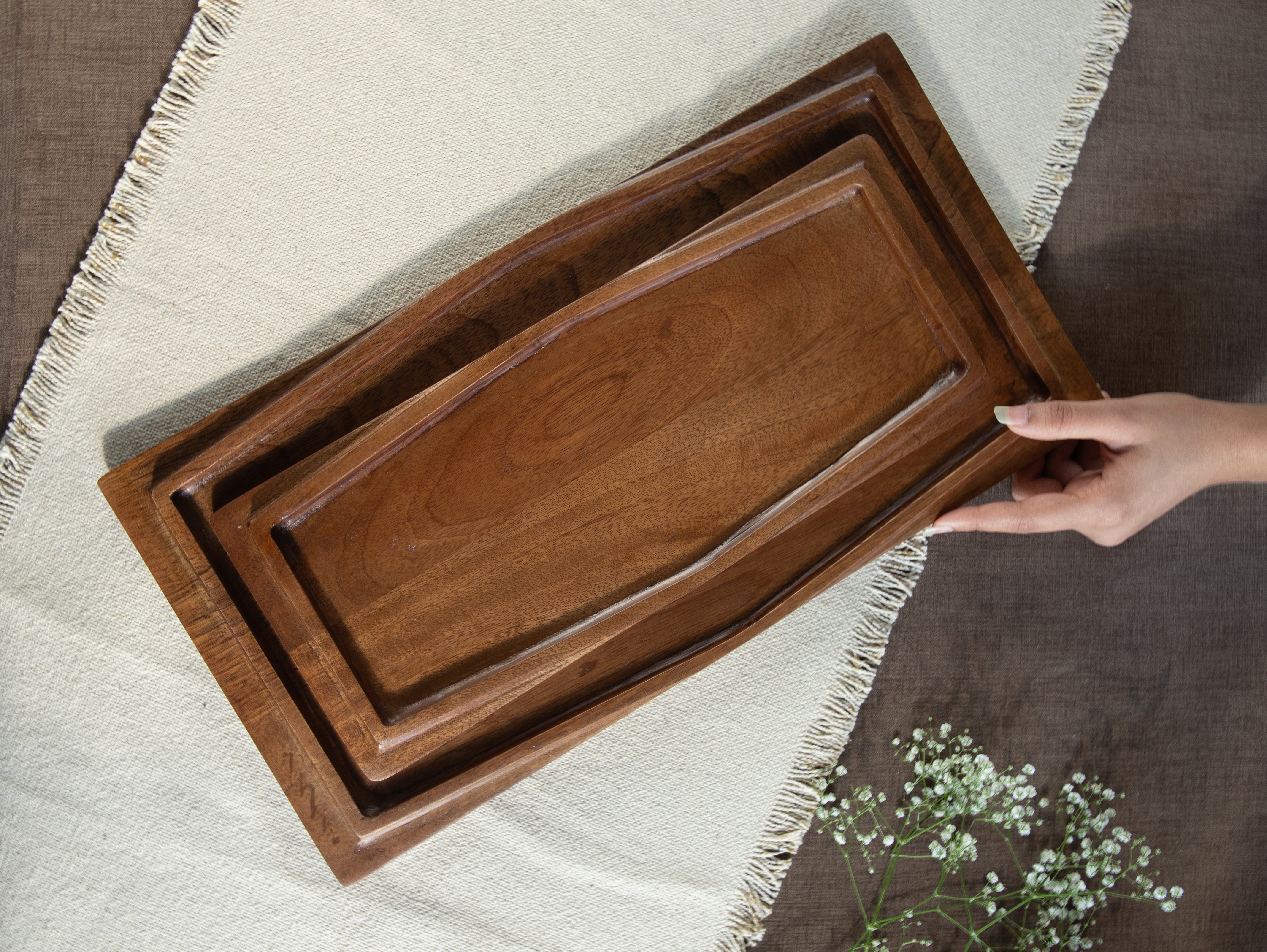 Arbor Platter (Set of 2) - Brown