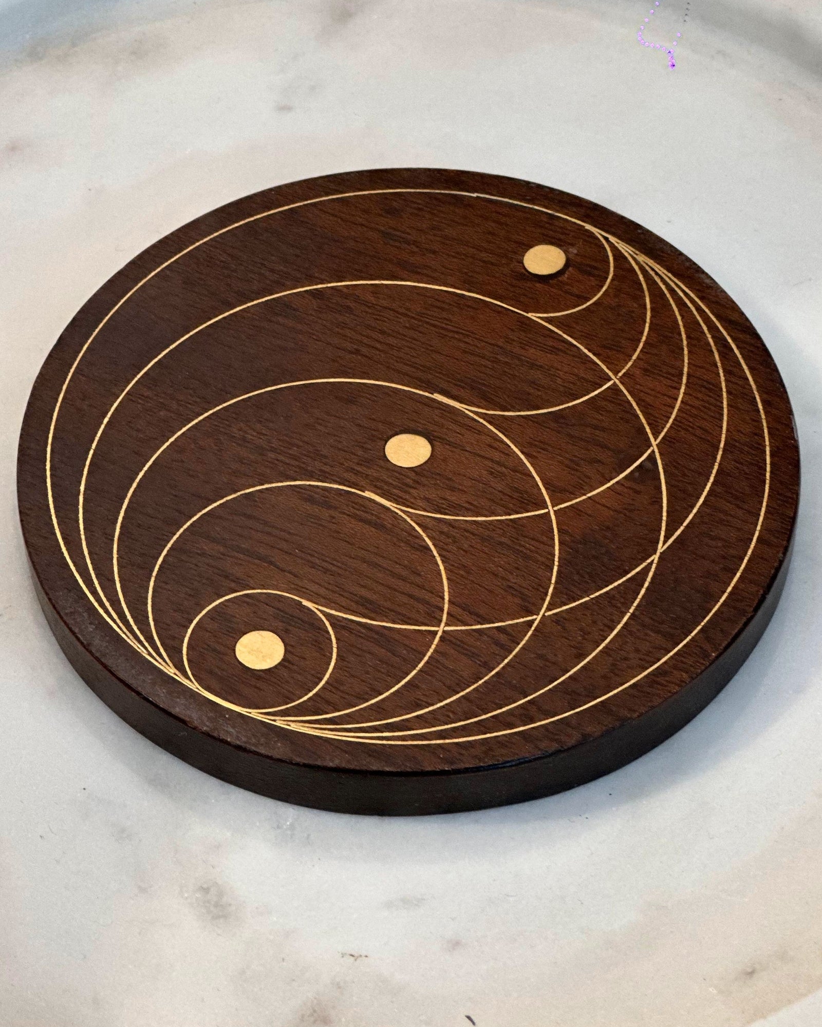 Brown Wood Hand Crafted Coaster & Trivet