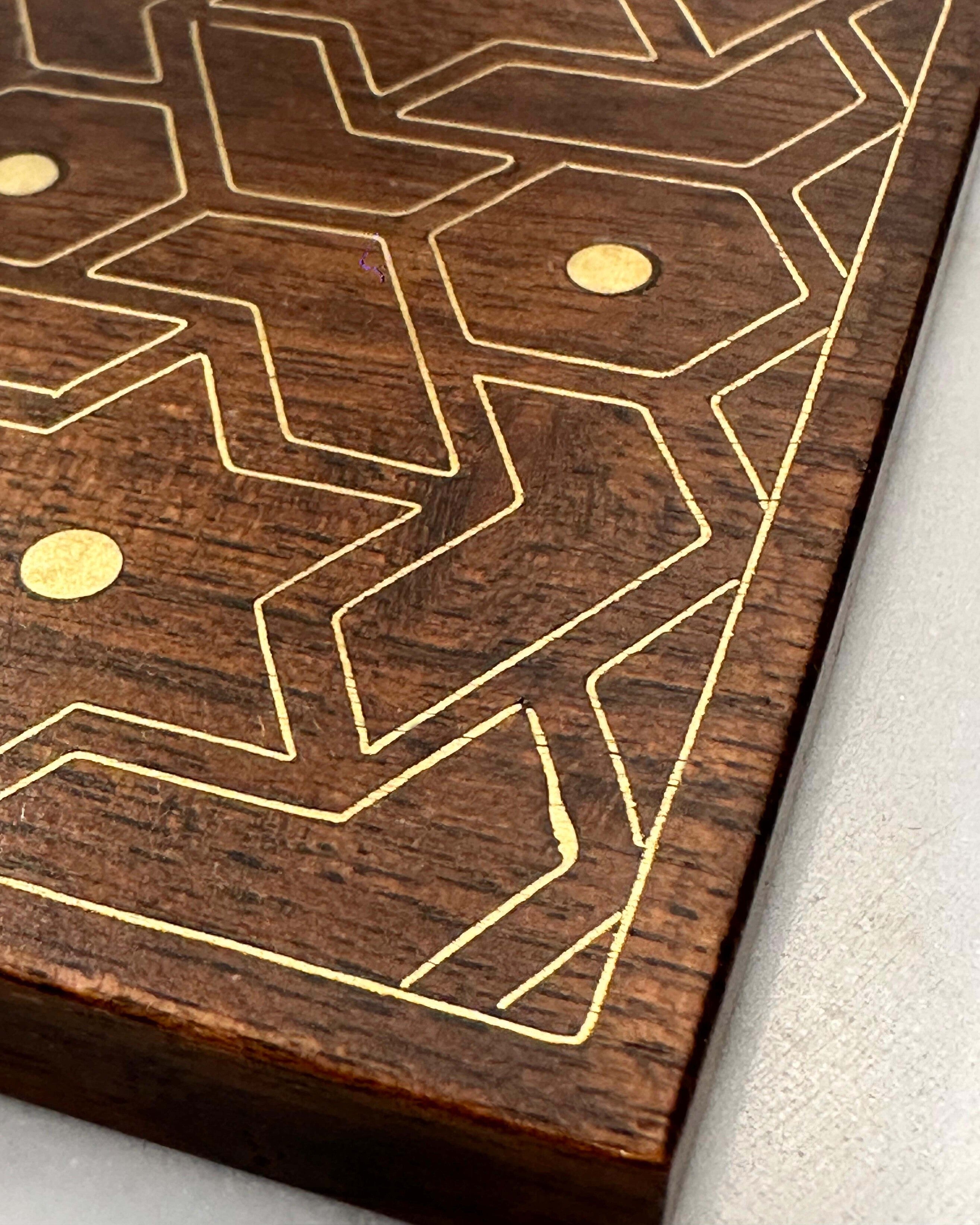 Brown Wood Hand Crafted Coaster & Trivet