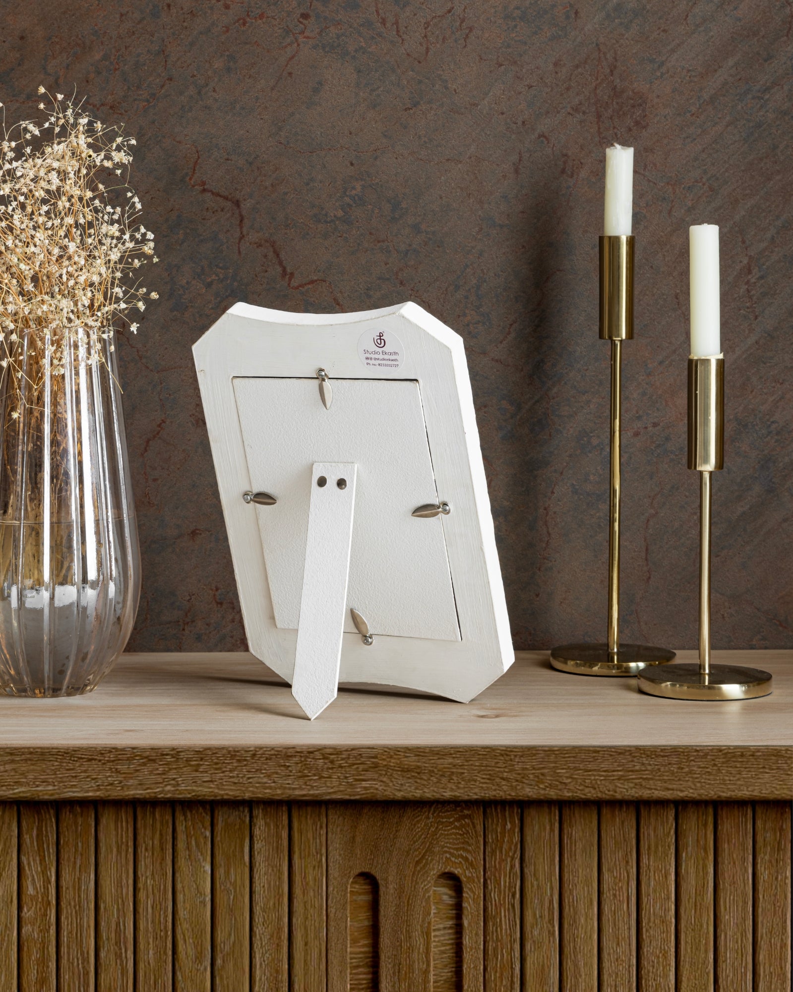 White Table Top Glass Hand Crafted Tabletop Accents